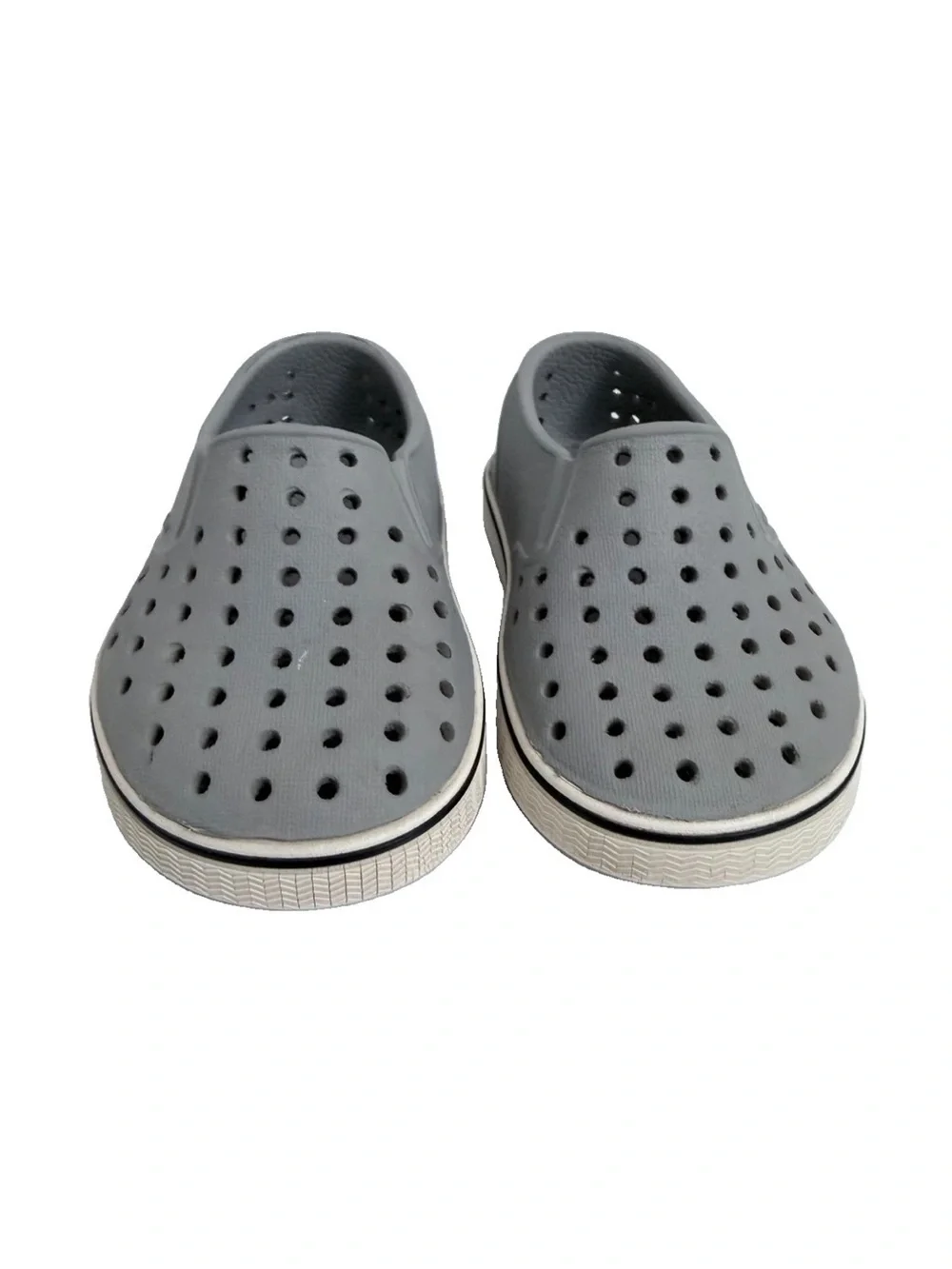 Native Gray And White Toddler Shoes C5 Outdoor Waterproof Unisex Boy Girl Kids